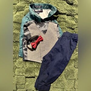 Baby boys Christmas bow tie vest outfit 6-9M